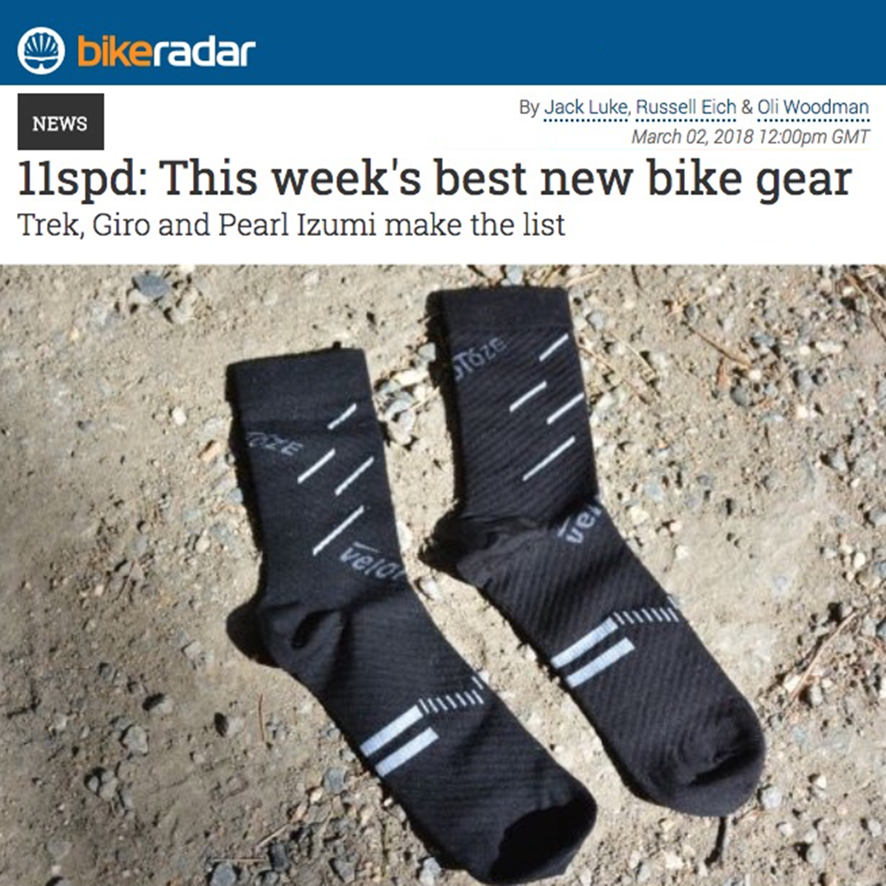 veloToze Cycling Socks make BikeRadar Best New Bike Gear List