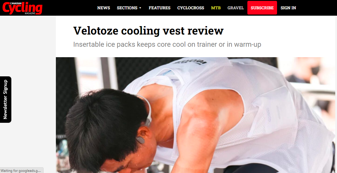 Canadian Cycling Magazine reviews Cooling Vest