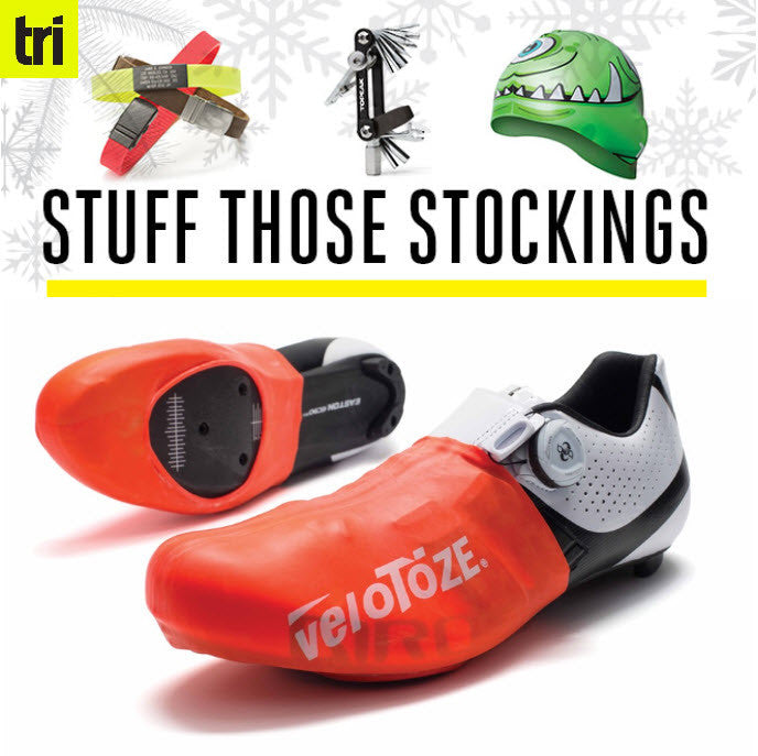Triathlete Magazine Includes veloToze Toe Cover in Stocking Stuffer Guide