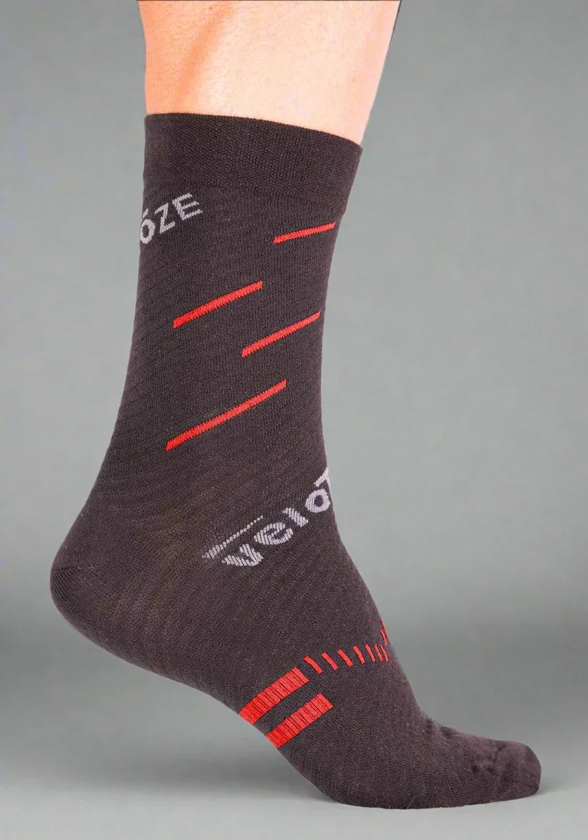 veloToze Cycling Sock - Active Compression with Merino Wool