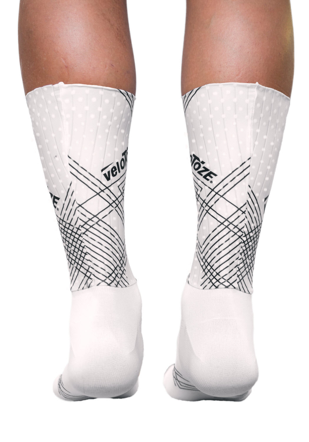 veloToze Aero Sock - White - Back of Sock