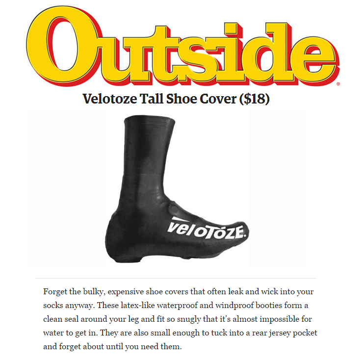 Outside Magazine Includes veloToze Shoe Covers in Top 10 List