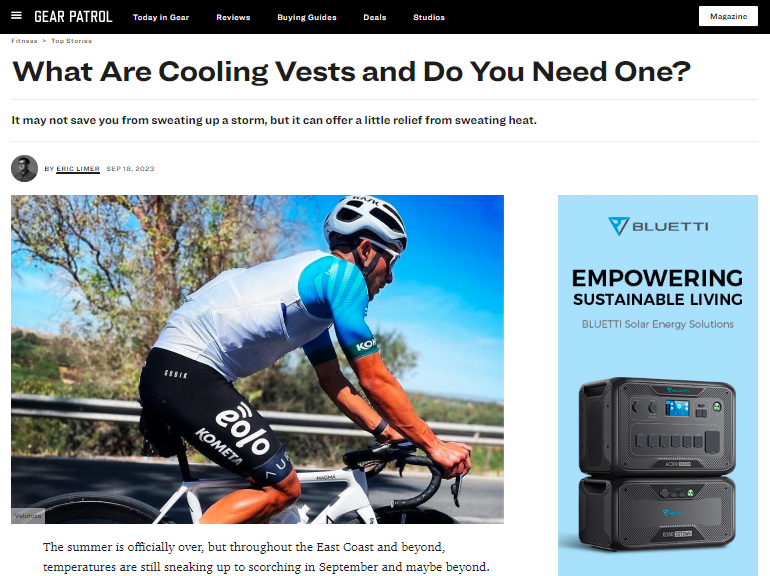 veloToze Cooling Vest - Gear Patrol Editors' Choice