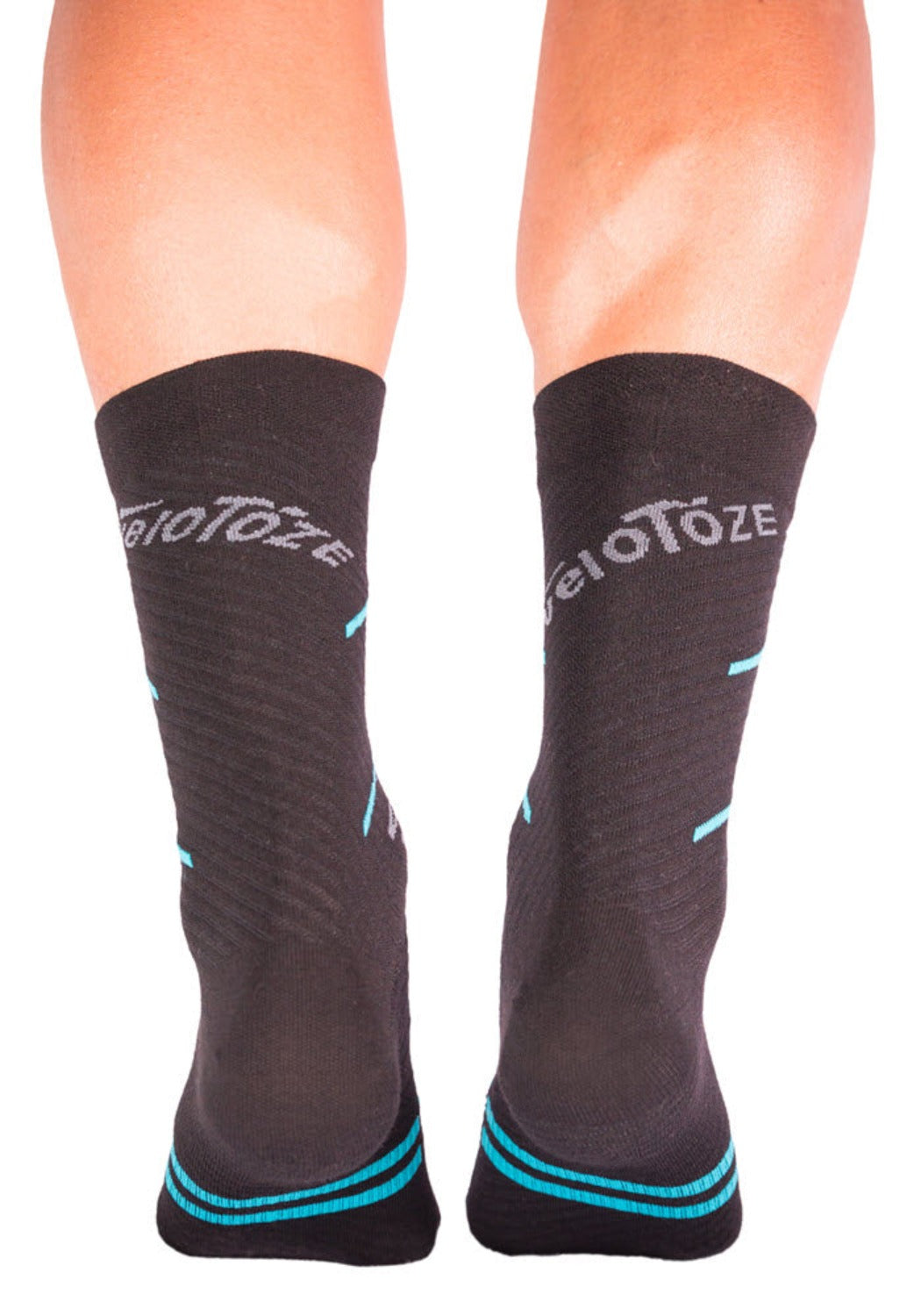 VeloToze Active Compression Wool Socks, Black/Yellow - LG/XL