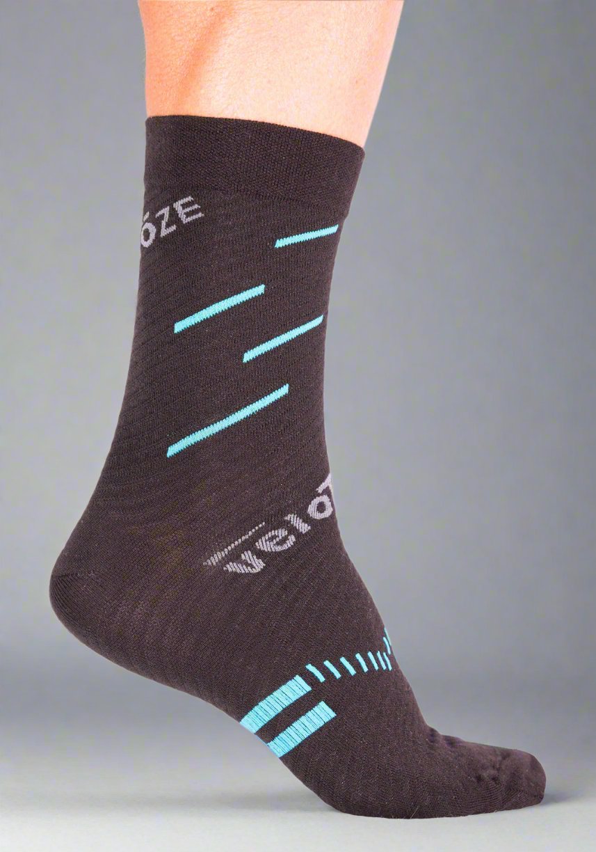 veloToze Cycling Sock - Active Compression with Merino Wool