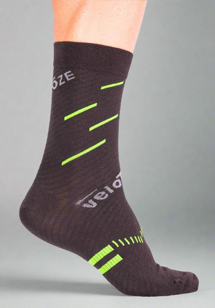 veloToze Cycling Sock - Active Compression with Merino Wool