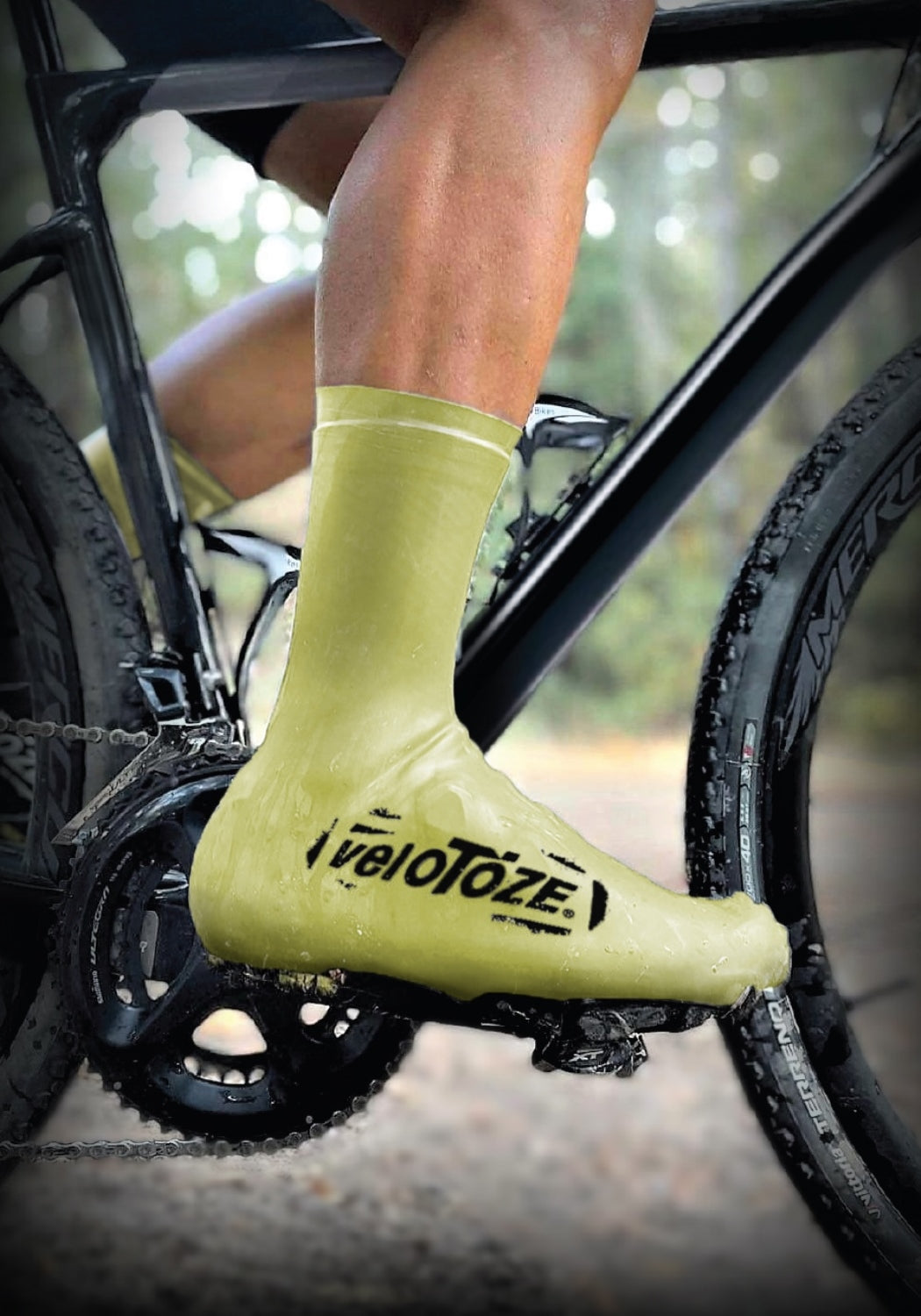 Sur-chaussures vélo protection pluie cycliste - jaune